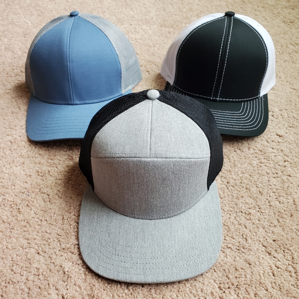 Bundle of 3 Plain Hats ( Blue, Grey, Black)